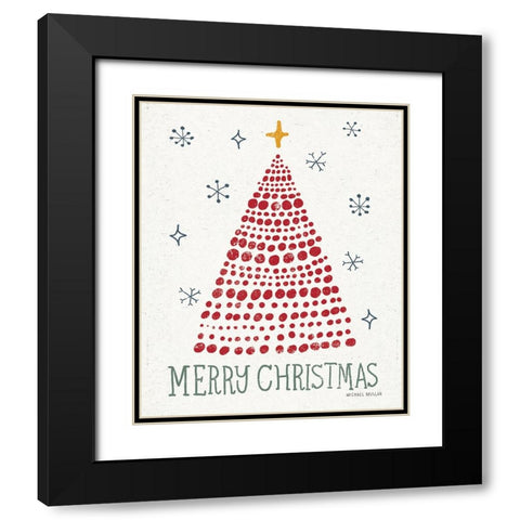 Merry Christmas Crop Black Modern Wood Framed Art Print with Double Matting by Mullan, Michael