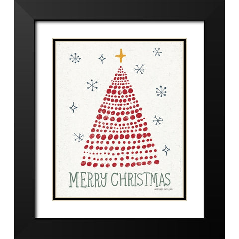 Merry Christmas Crop Black Modern Wood Framed Art Print with Double Matting by Mullan, Michael