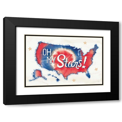 Oh My Stars I Black Modern Wood Framed Art Print with Double Matting by June, Dina