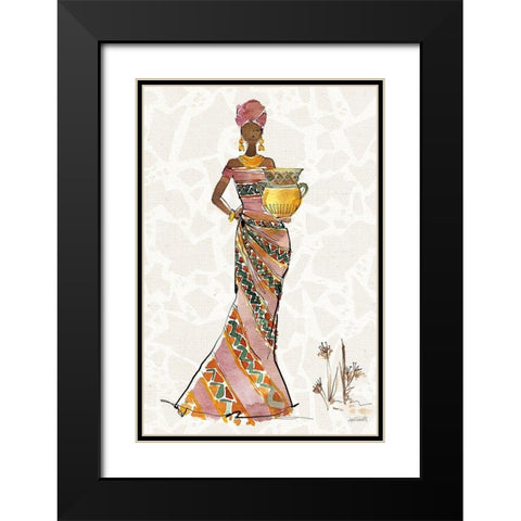 African Flair X B Black Modern Wood Framed Art Print with Double Matting by Tavoletti, Anne