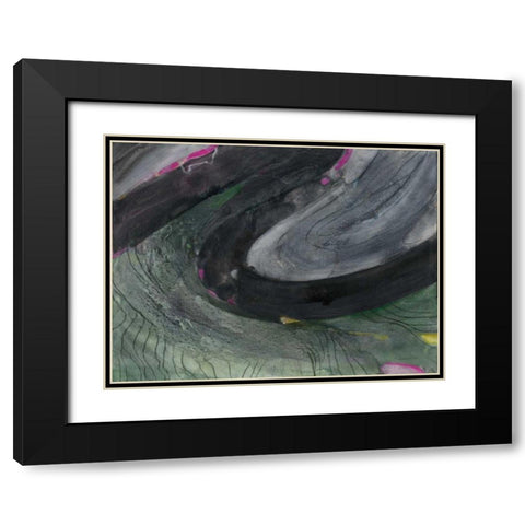 Zig Zag II Black Modern Wood Framed Art Print with Double Matting by Hristova, Albena