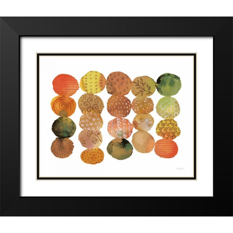 Fall Circle Stories II Horizontal Black Modern Wood Framed Art Print with Double Matting by Nai, Danhui
