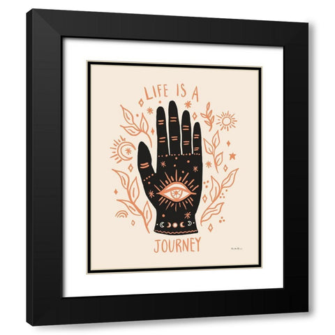 Palm Reading I Neutral Black Modern Wood Framed Art Print with Double Matting by Zaman, Farida