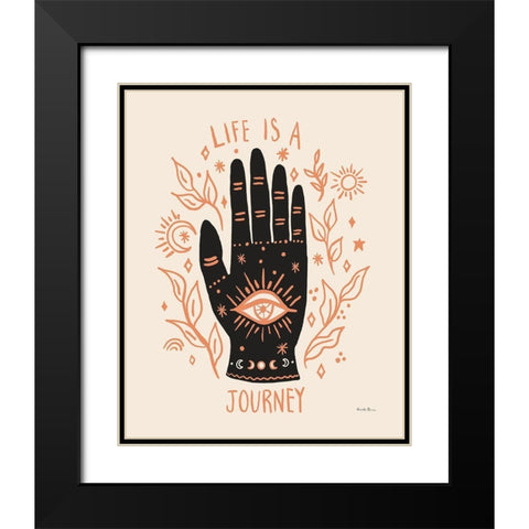 Palm Reading I Neutral Black Modern Wood Framed Art Print with Double Matting by Zaman, Farida