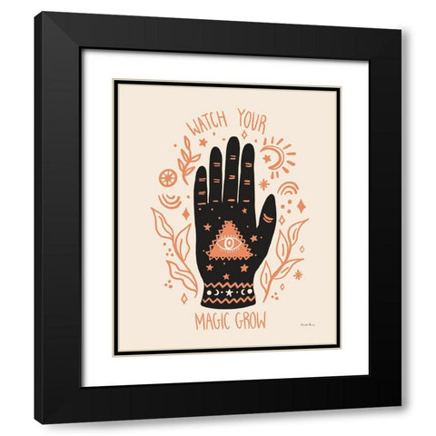 Palm Reading II Neutral Black Modern Wood Framed Art Print with Double Matting by Zaman, Farida