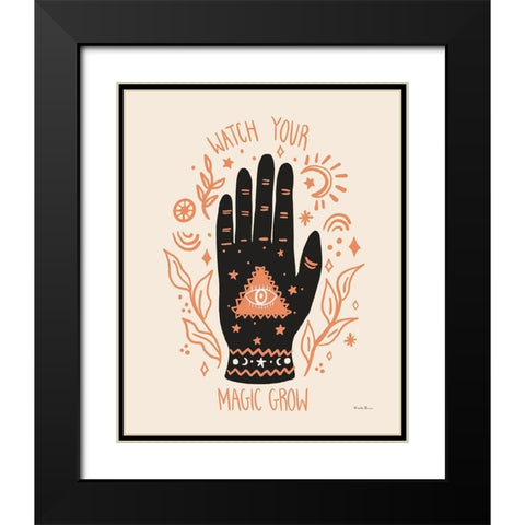 Palm Reading II Neutral Black Modern Wood Framed Art Print with Double Matting by Zaman, Farida