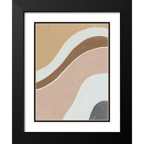 Flowing II Neutral Black Modern Wood Framed Art Print with Double Matting by Nai, Danhui