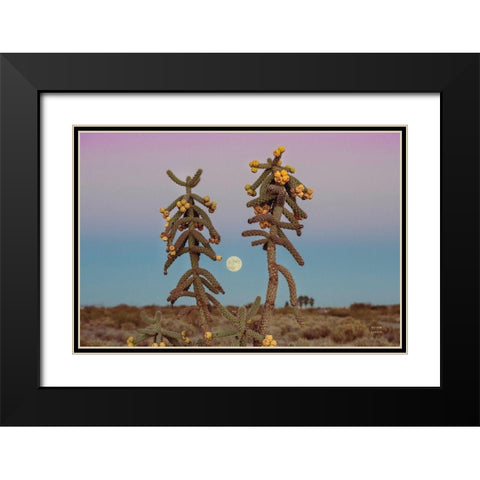 Desert Moonrise Black Modern Wood Framed Art Print with Double Matting by Larson, Nathan