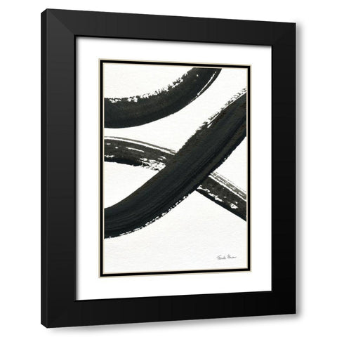 Inky VI Black Modern Wood Framed Art Print with Double Matting by Zaman, Farida