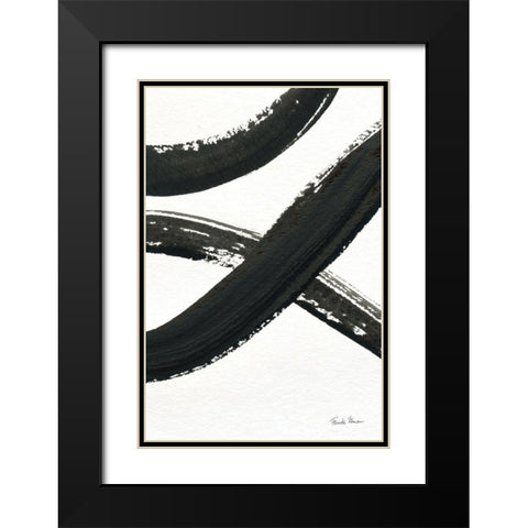 Inky VI Black Modern Wood Framed Art Print with Double Matting by Zaman, Farida