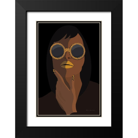 Accessorize II Yellow Lips Black Modern Wood Framed Art Print with Double Matting by Escalante, Omar