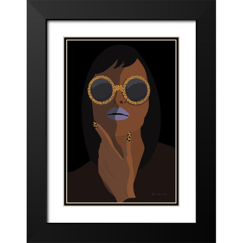 Accessorize II Peri Lips Black Modern Wood Framed Art Print with Double Matting by Escalante, Omar