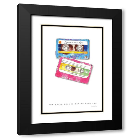 Mixtape Love Black Modern Wood Framed Art Print with Double Matting by Charro, Mercedes Lopez