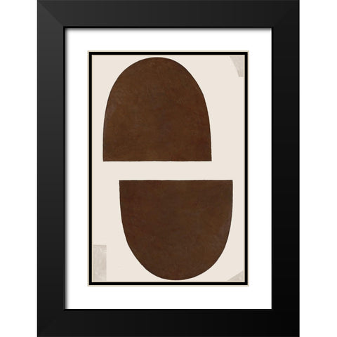 Half Domes I Brown No Border Black Modern Wood Framed Art Print with Double Matting by Wild Apple Portfolio