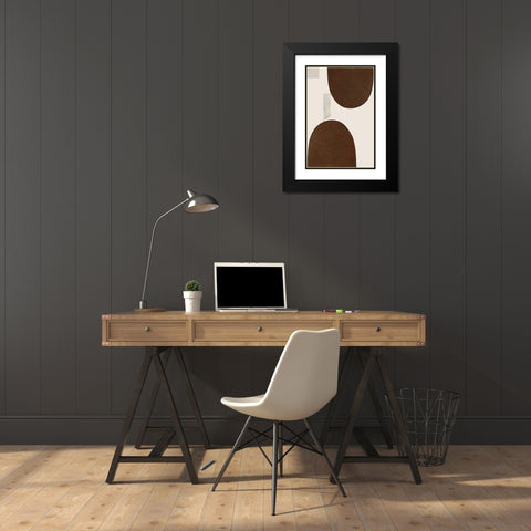 Half Domes II Brown No Border Black Modern Wood Framed Art Print with Double Matting by Wild Apple Portfolio