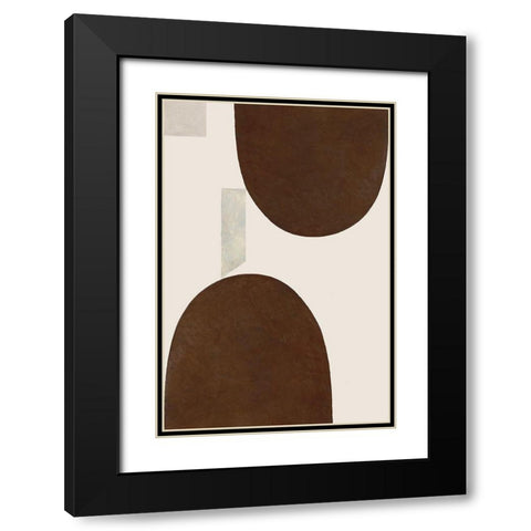 Half Domes II Brown No Border Black Modern Wood Framed Art Print with Double Matting by Wild Apple Portfolio