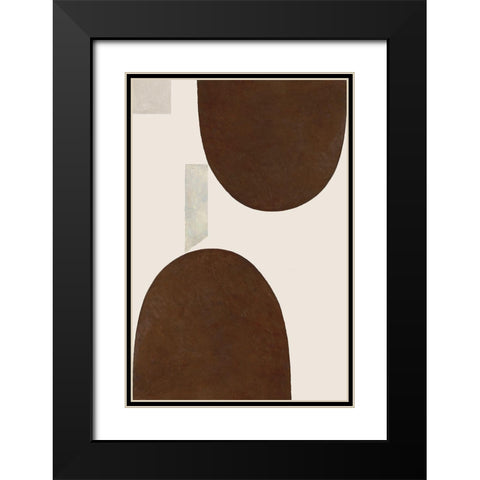 Half Domes II Brown No Border Black Modern Wood Framed Art Print with Double Matting by Wild Apple Portfolio
