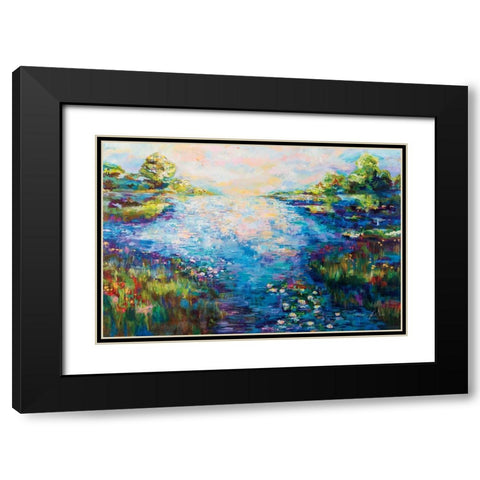 Monet Day Black Modern Wood Framed Art Print with Double Matting by Vertentes, Jeanette