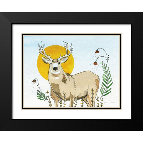 Spirit Deer Black Modern Wood Framed Art Print with Double Matting by Gallagher, Megan