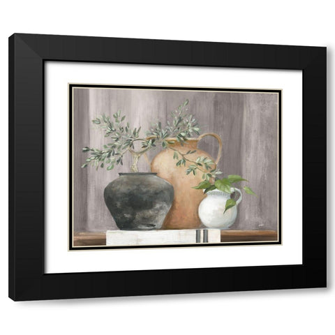 Simplicity Gray Black Modern Wood Framed Art Print with Double Matting by Purinton, Julia
