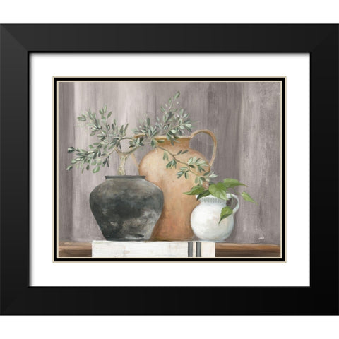 Simplicity Gray Black Modern Wood Framed Art Print with Double Matting by Purinton, Julia