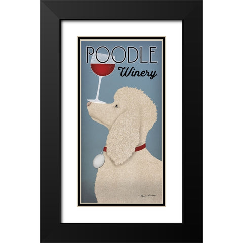 White Poodle Winery Black Modern Wood Framed Art Print with Double Matting by Fowler, Ryan