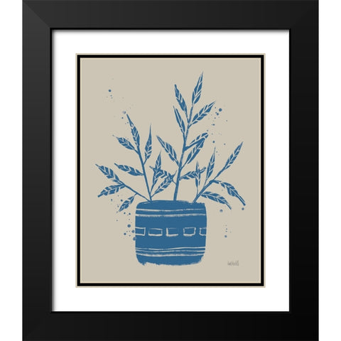 Vallarta Blue Botanical Sketches IX Black Modern Wood Framed Art Print with Double Matting by Tavoletti, Anne