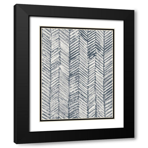 Maki Tile Panel I Crop II Blue Black Modern Wood Framed Art Print with Double Matting by Lovell, Kathrine