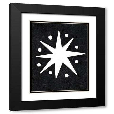 Christmas Whimsy Star Black Modern Wood Framed Art Print with Double Matting by Mullan, Michael