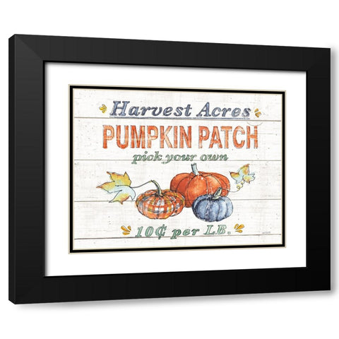 Fall Flair V Shiplap Black Modern Wood Framed Art Print with Double Matting by Tavoletti, Anne