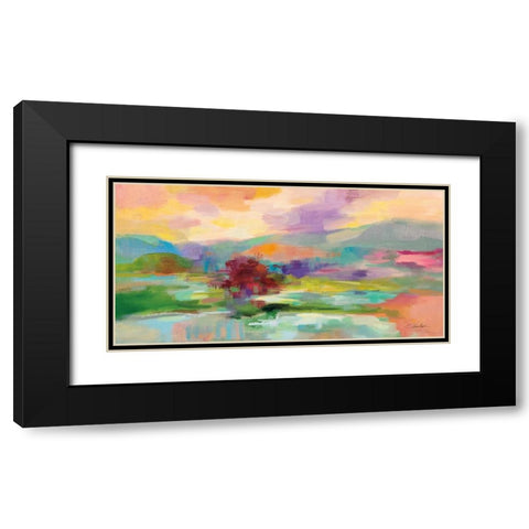 Sunset Lake Hues Black Modern Wood Framed Art Print with Double Matting by Vassileva, Silvia