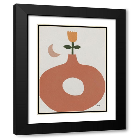 Flora II Black Modern Wood Framed Art Print with Double Matting by Hershey, Moira