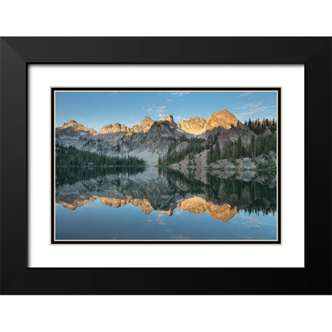 Alice Lake Sawtooh Mountains Idaho Black Modern Wood Framed Art Print with Double Matting by Majchrowicz, Alan