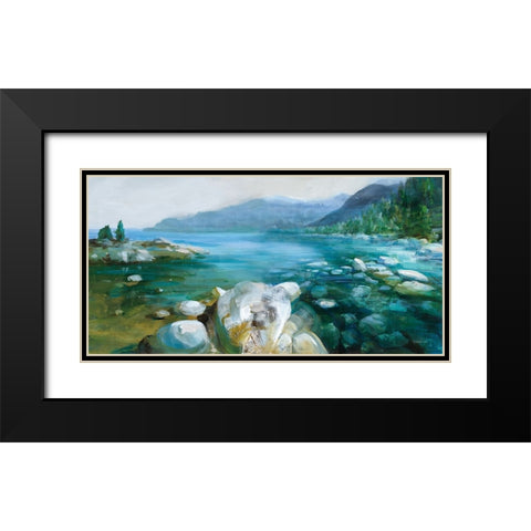 Western Lake II Black Modern Wood Framed Art Print with Double Matting by Nai, Danhui