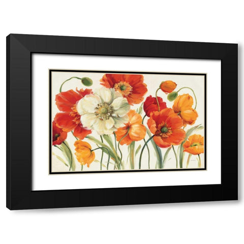 Poppies Melody I Black Modern Wood Framed Art Print with Double Matting by Audit, Lisa