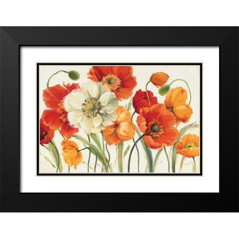 Poppies Melody I Black Modern Wood Framed Art Print with Double Matting by Audit, Lisa