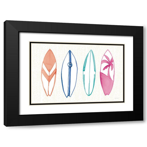 Laguna Surfboards I Black Modern Wood Framed Art Print with Double Matting by Charro, Mercedes Lopez