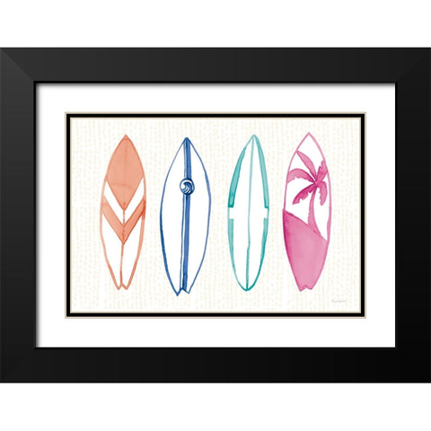 Laguna Surfboards I Black Modern Wood Framed Art Print with Double Matting by Charro, Mercedes Lopez