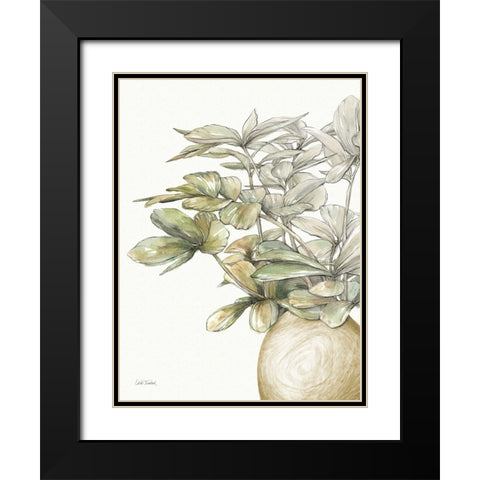 Potted Leaves II Black Modern Wood Framed Art Print with Double Matting by Trimbach, Leslie