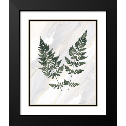 Agate Ferns VII Black Modern Wood Framed Art Print with Double Matting by Wild Apple Portfolio