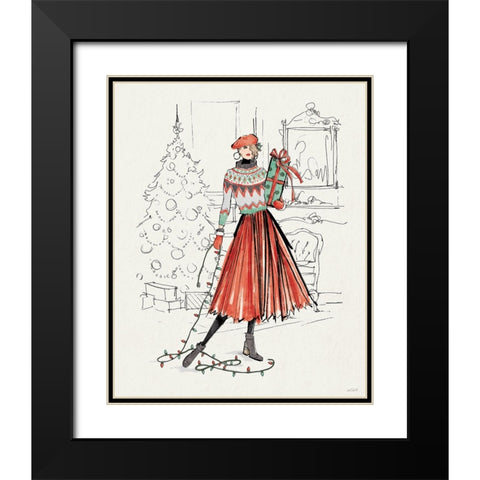 Holiday Fashionistas II Black Modern Wood Framed Art Print with Double Matting by Tavoletti, Anne
