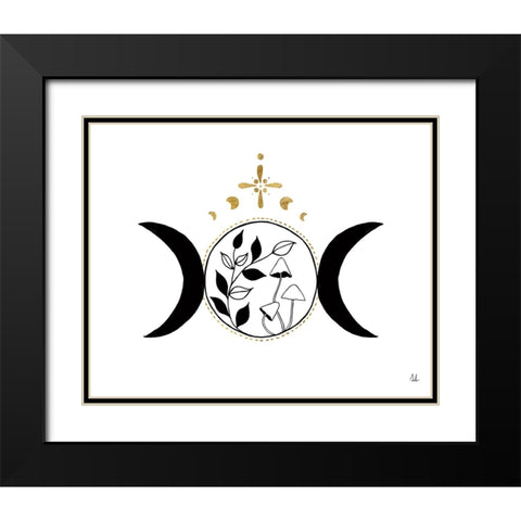 Mystical Mushrooms II Black Modern Wood Framed Art Print with Double Matting by Adams, Sarah