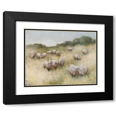 Flock Black Modern Wood Framed Art Print with Double Matting by Purinton, Julia