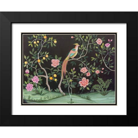 Paradise Garden Black Modern Wood Framed Art Print with Double Matting by Purinton, Julia