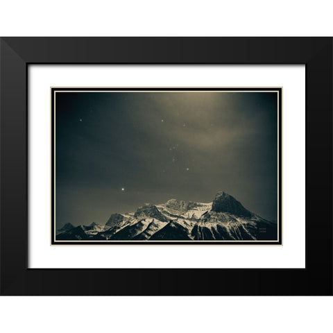Orion Black Modern Wood Framed Art Print with Double Matting by Larson, Nathan