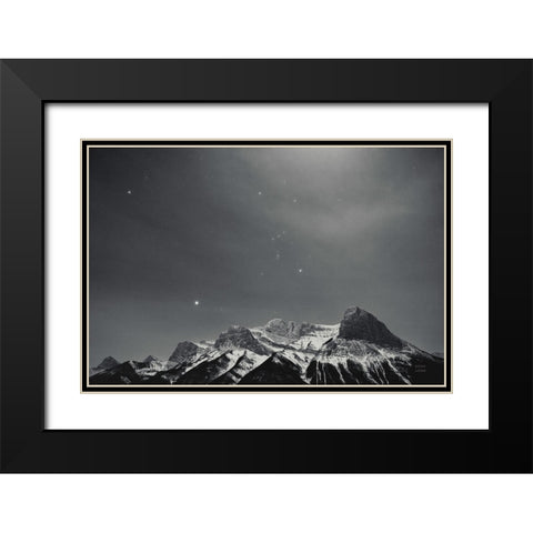 Orion BW Black Modern Wood Framed Art Print with Double Matting by Larson, Nathan