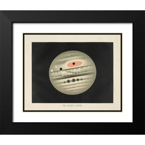 The Planet Jupiter Black Modern Wood Framed Art Print with Double Matting by Wild Apple Portfolio