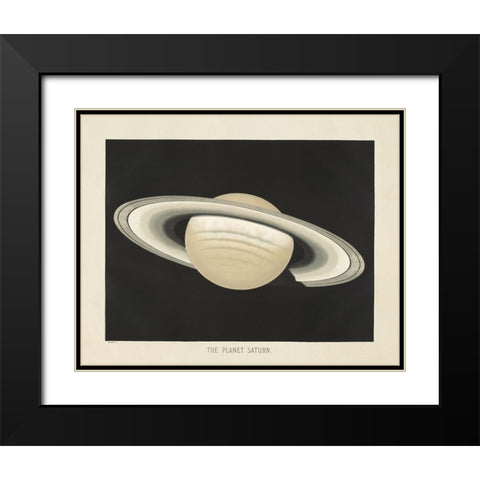 The Planet Saturn Black Modern Wood Framed Art Print with Double Matting by Wild Apple Portfolio