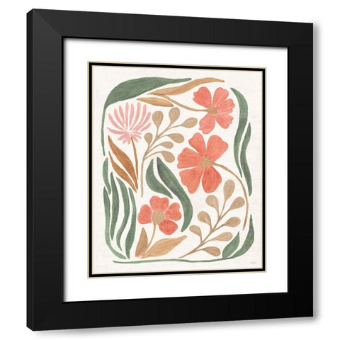 Floral Abstract I Black Modern Wood Framed Art Print with Double Matting by Charron, Veronique