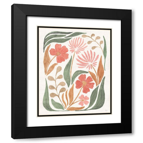 Floral Abstract II Black Modern Wood Framed Art Print with Double Matting by Charron, Veronique
